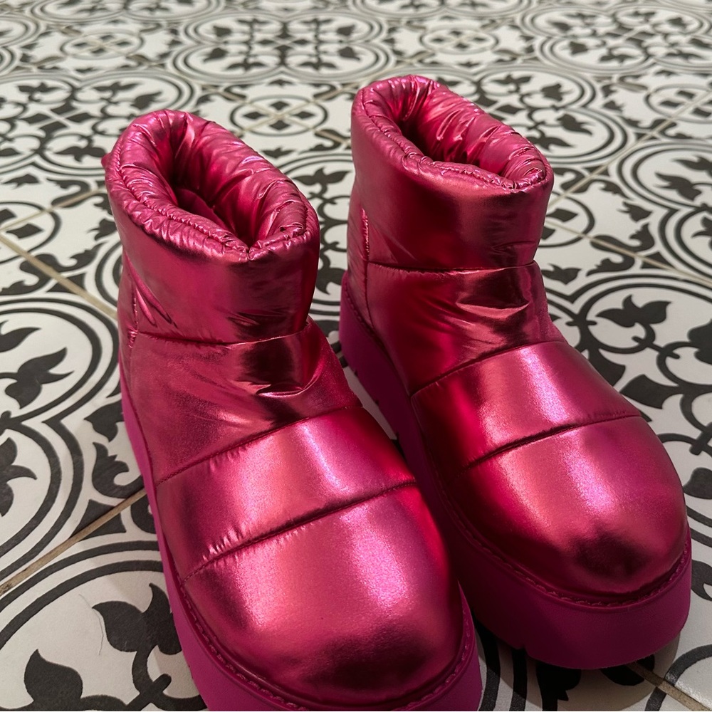Pink Puffy Boots